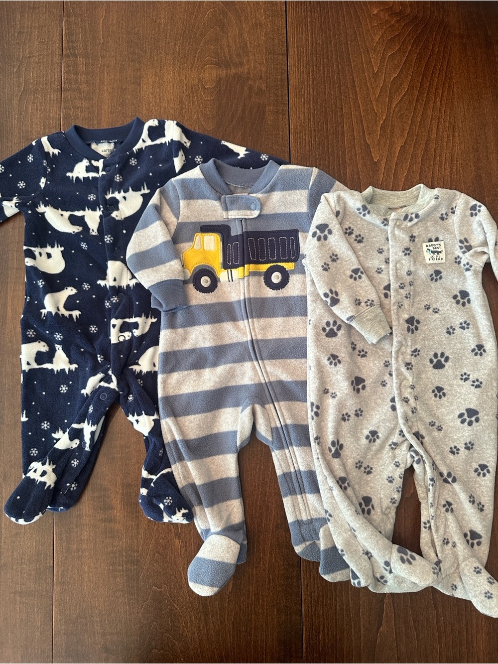 Carter’s Fleece Blue & Gray Footed Pajamas